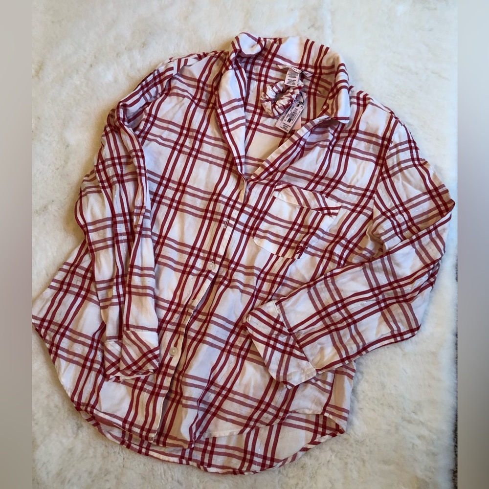 Victorias Secret Flannel Pajama Top NWT